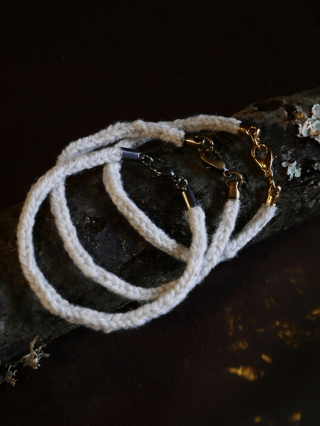 Bracelet RELIANCE laine Brume