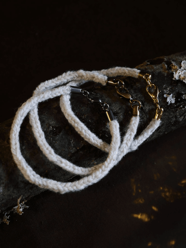 Bracelet RELIANCE laine Brume
