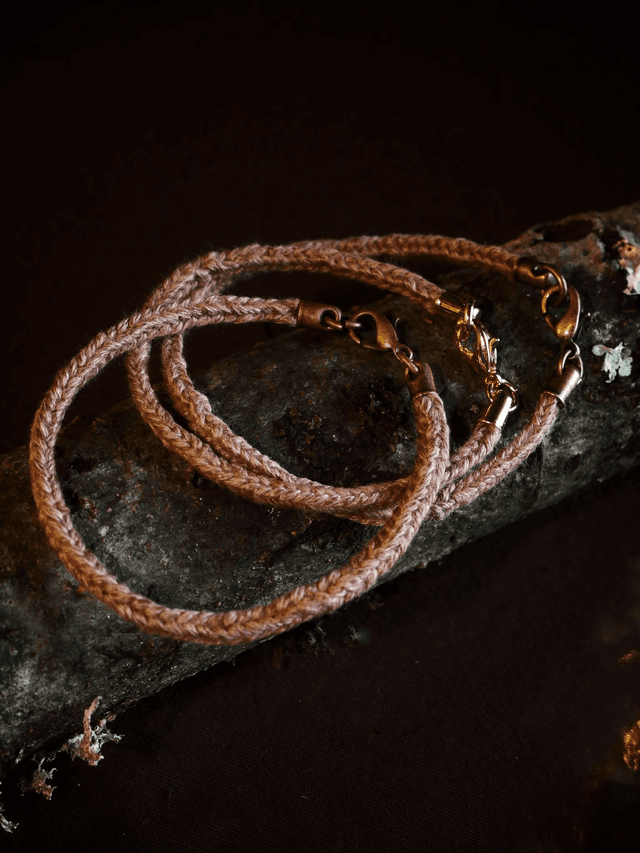 Bracelet RELIANCE lin/coton Brun nature